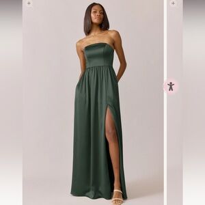Revelry maren satin dress with neck scarf